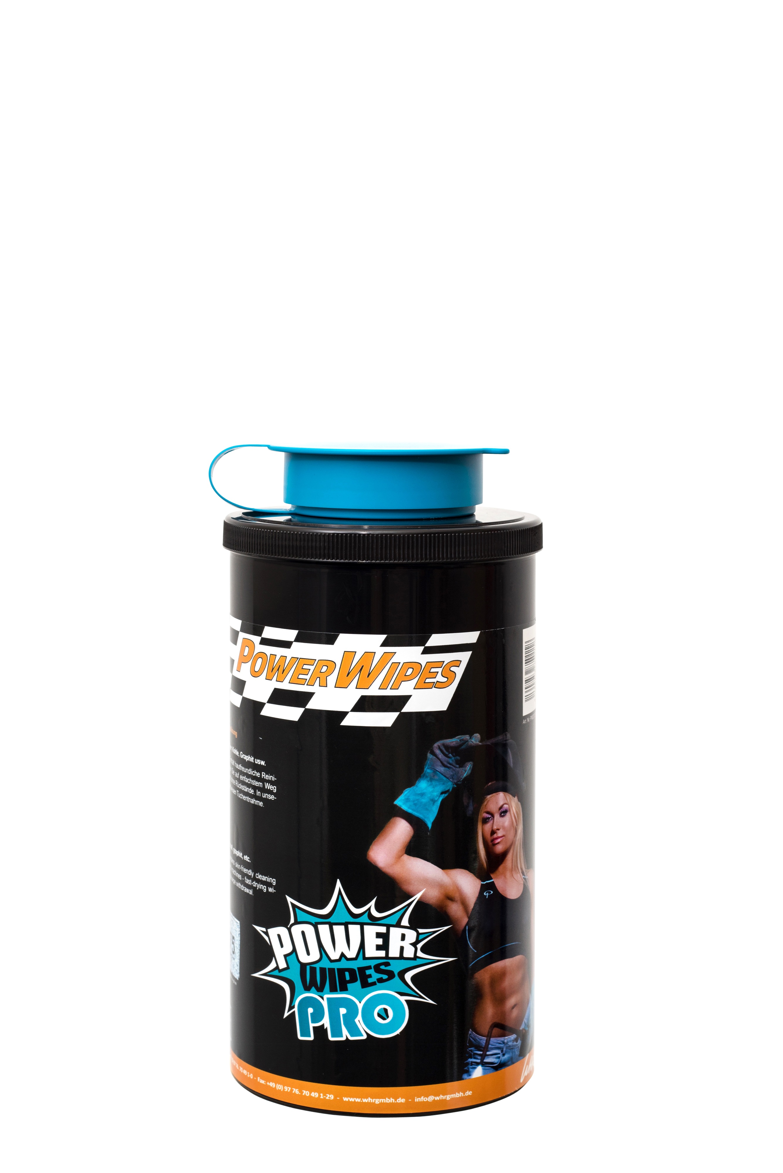 PowerWipes Pro Handreinigungstücher für Industrie 75 Blatt blaues Vlies (1 Dose)