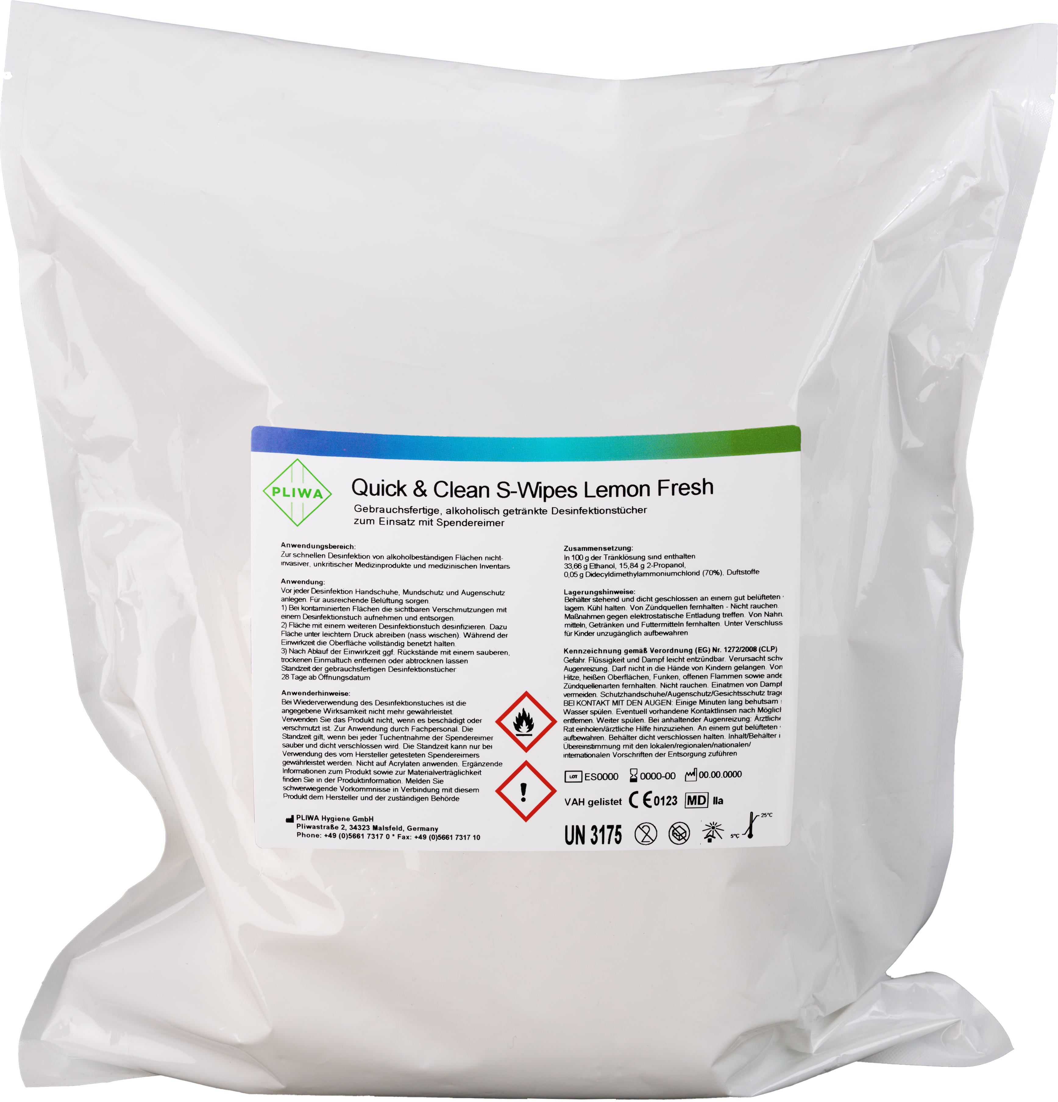 PLIWA Quick & Clean S-Wipes Nachfüllbeutel versch. Düfte